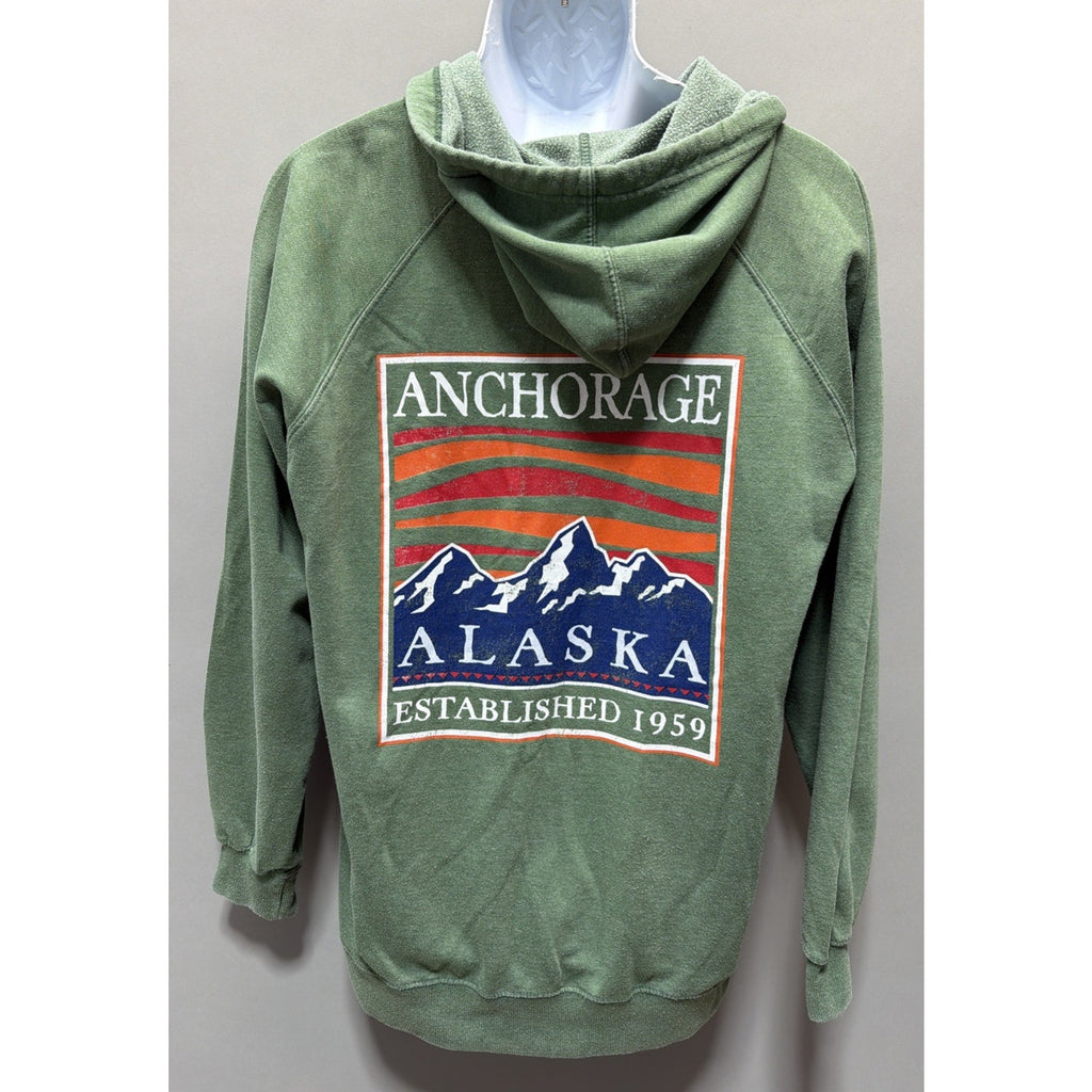 Just 4 Wear Anchorage Hoodie | Anchorage Alaska Pullover Fleece Hoodie L Green