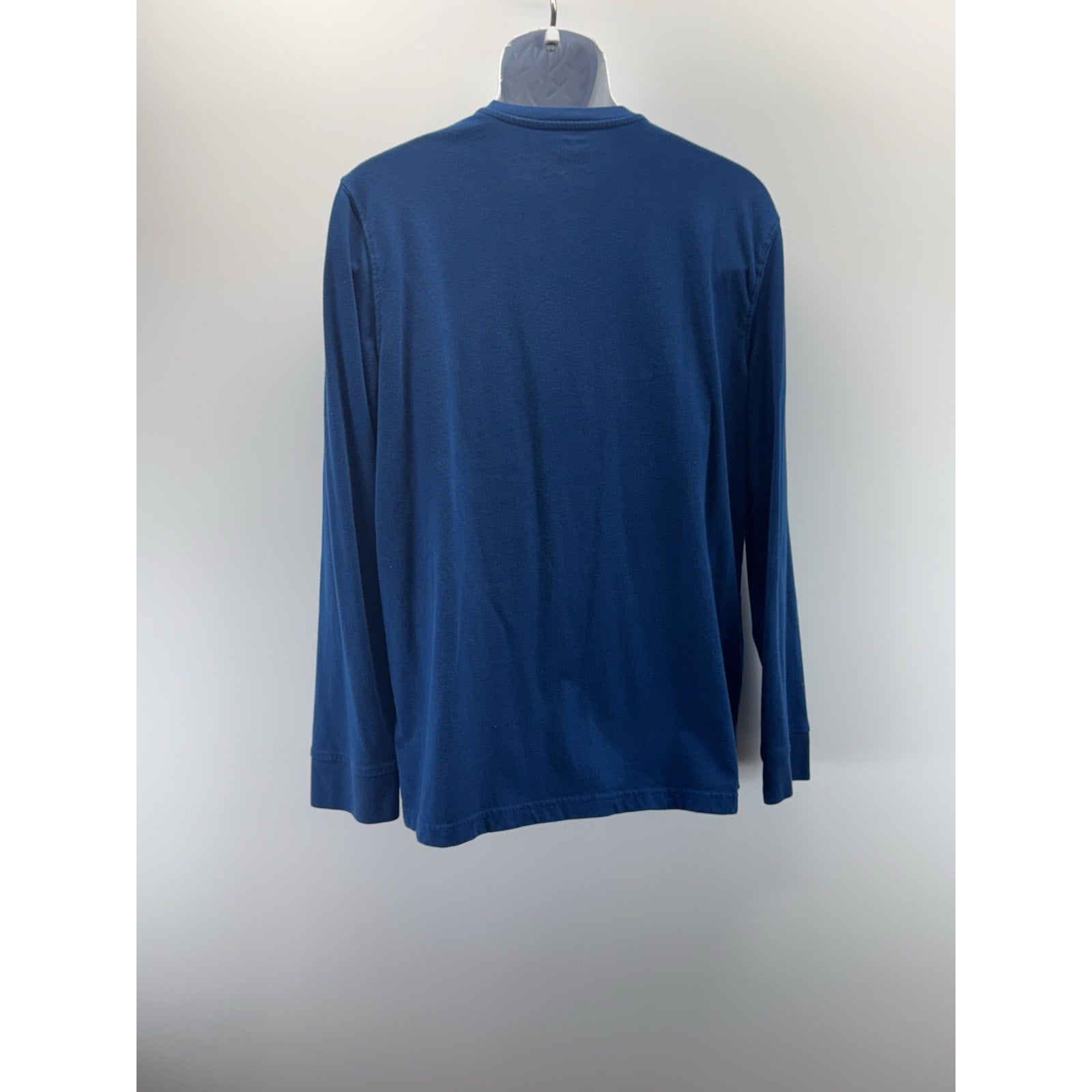 CROFT & BARROW MENS EASY CARE TEAL BLUE LONG SLEEVE COTTON BLEND HENLEY SIZE M