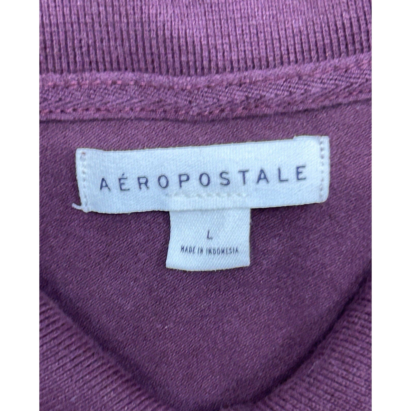 Aeropostale Tank Top Purple Junior Sz Large With White Embroidery.