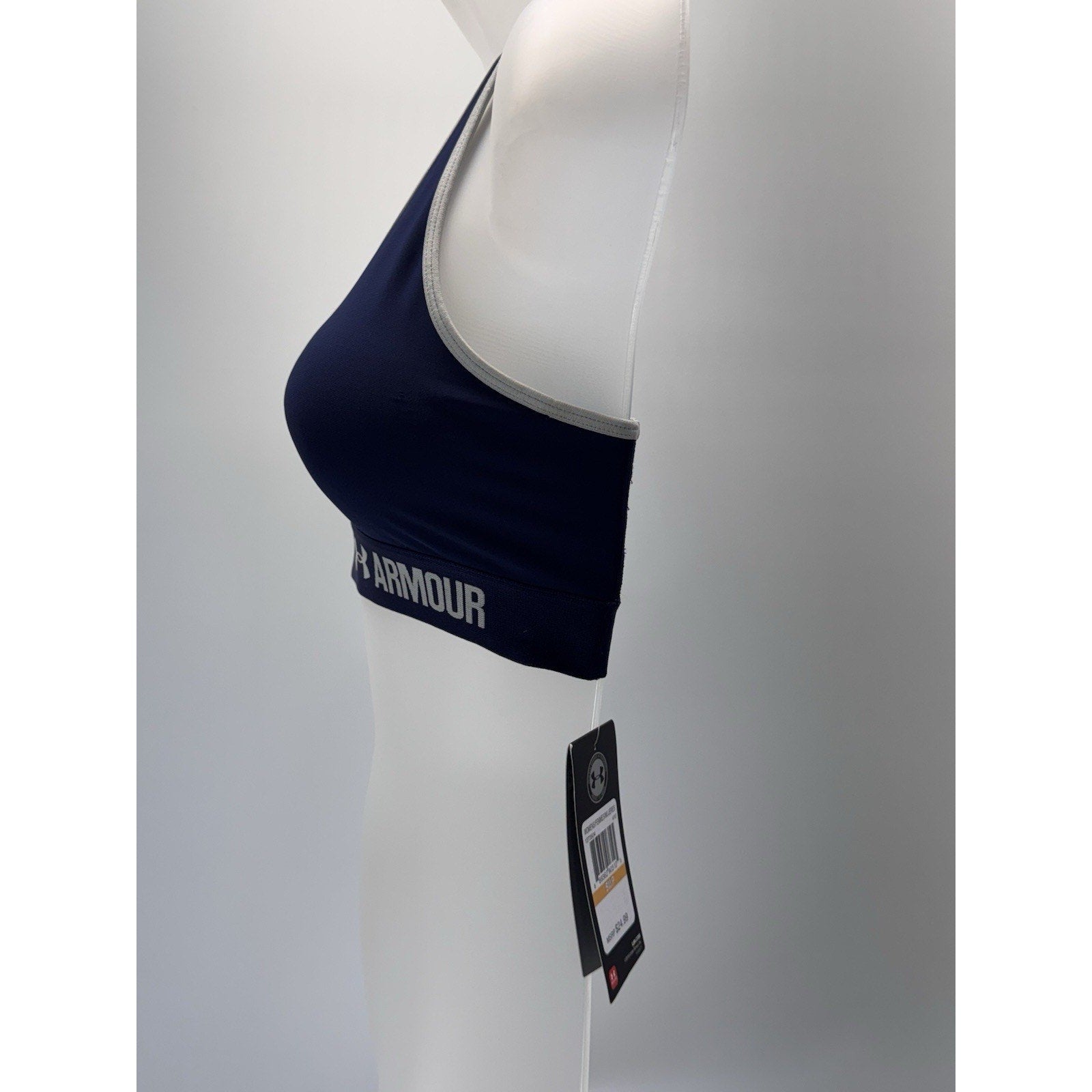 Under Armour Sports Bra Navy Blue Mid Impact Compression Racerback Women’s S NWT