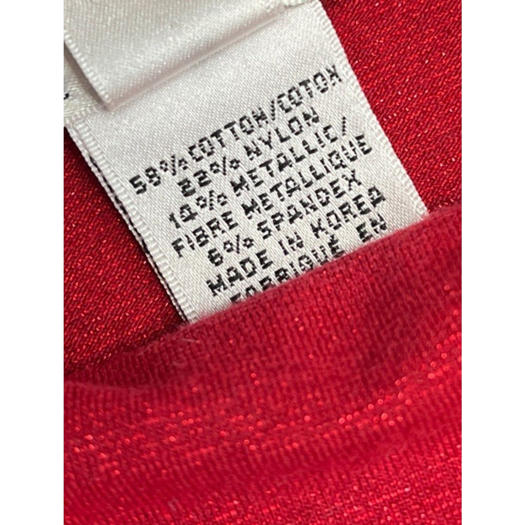 Talbots Women's Red Metallic Pullover Mock Turtleneck Sweater Size Petite Small