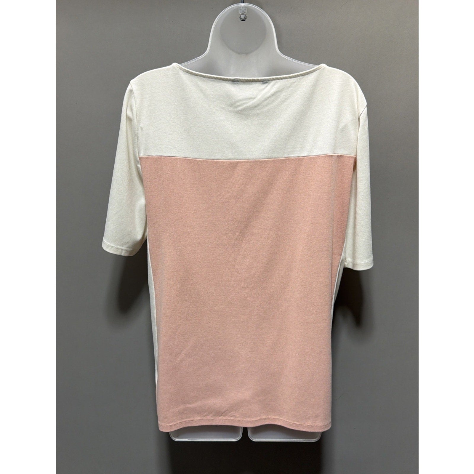 Women’s Lauren Ralph Lauren Blouse/Top XXL Pink Cream Cotton Stretch