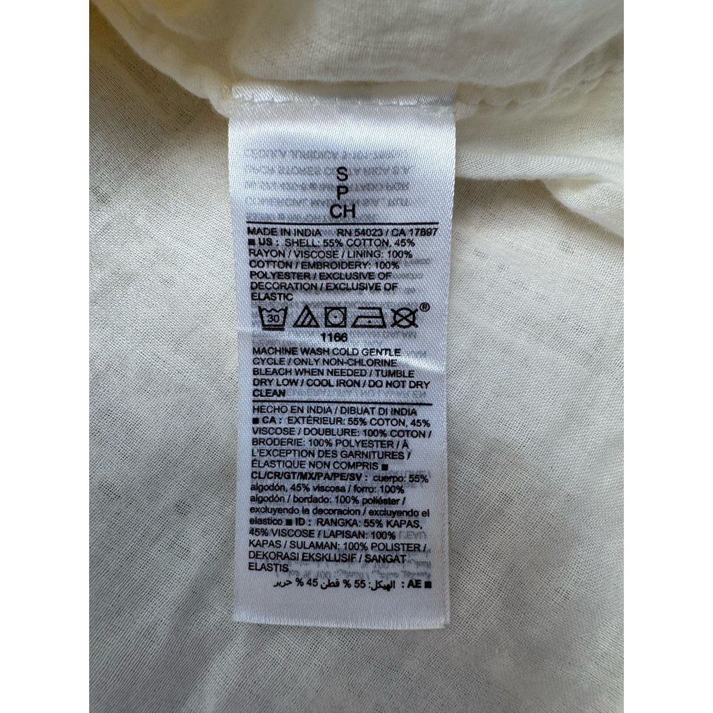 Old Navy Cream Eyelet Smocked Shift Dress Short Sleeve Women’s Size Small