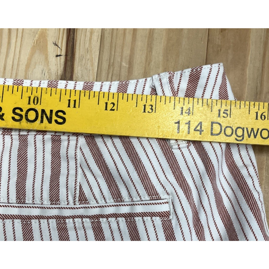 A.N.A. Mid Rise Burgundy Stripe 5” Inseam Chino Shorts Women’s Size 6