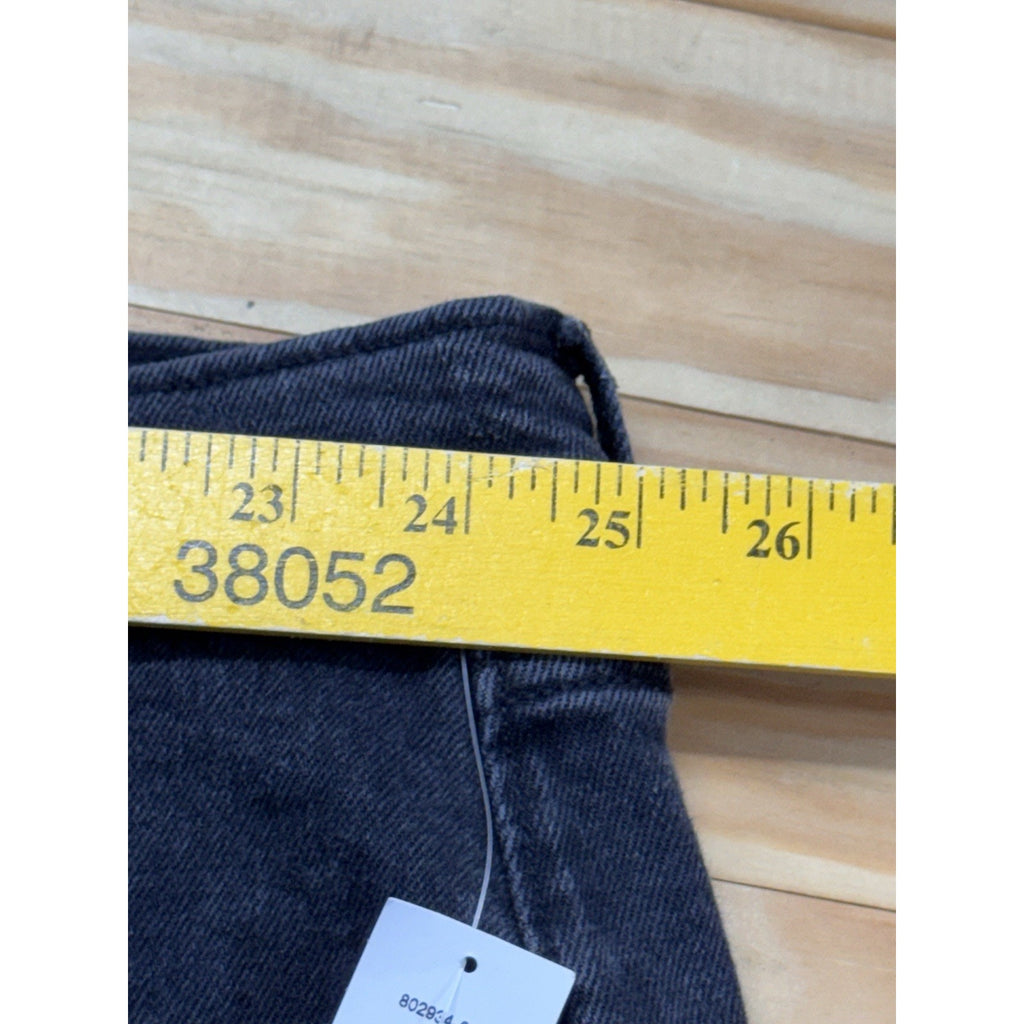 Old Navy Sky Hi A Line High Rise Shorts Womens Size 30 Black Button Fly Denim