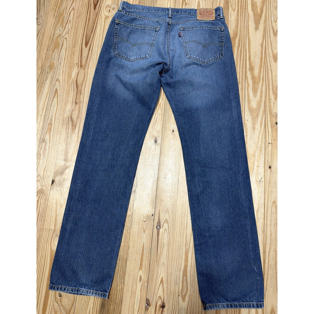 Levis 505 Jeans Mens 36X36 Blue Denim Medium Wash Slim Fit Casual Preppy