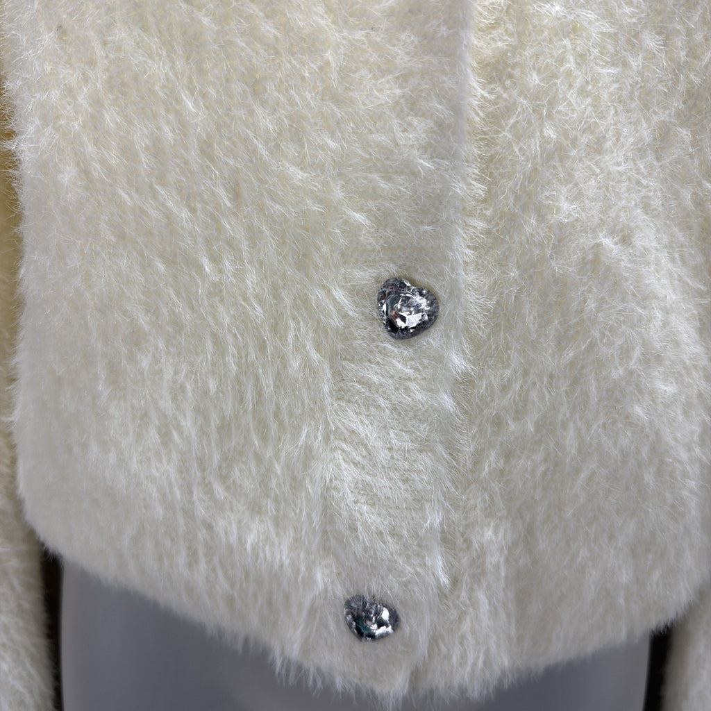 Rue 21 Faux Fur Super Soft Sweater Cardigan Fluffy Jumper Coat Knitwear NWT Sz M