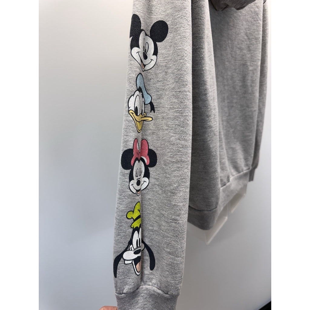 Disney Hoodie Womens XL Gray Mickey Mouse Fleece Sweatshirt *READ
