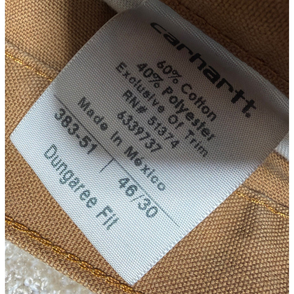 Carhartt Duck Brown Canvas Dungaree Fit Pants Men 46x30
