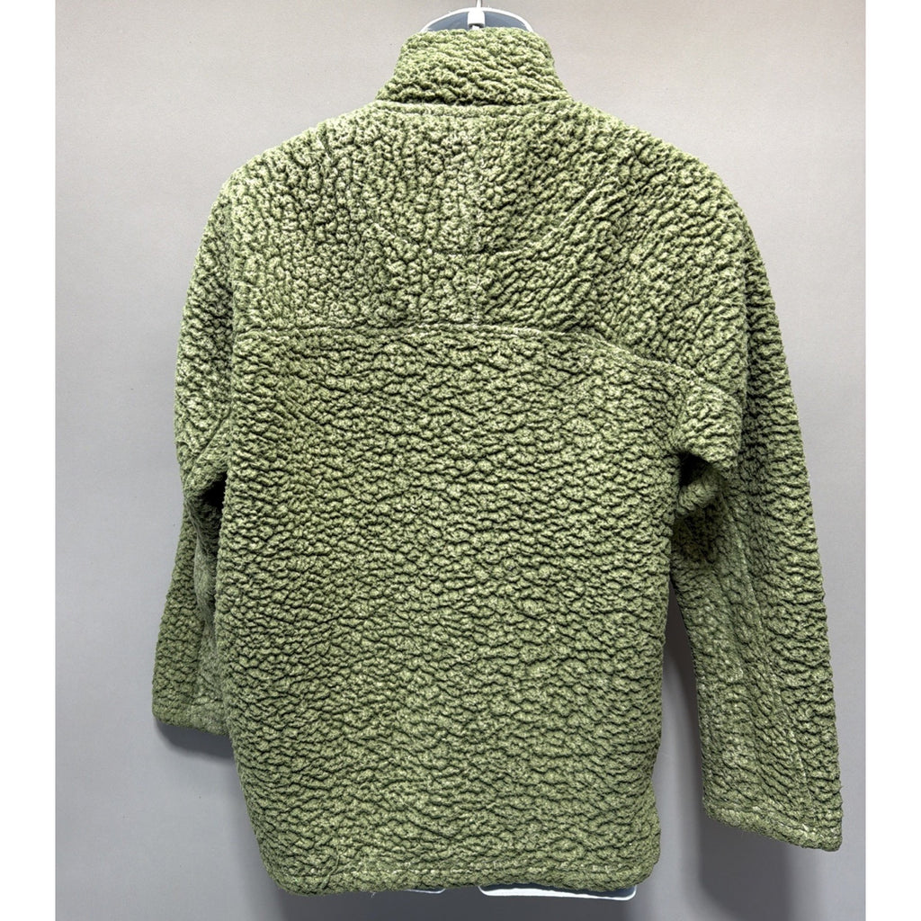 Live Oak Brand Jacket Mens Small Green Fleece 1/4 Zip Long Sleeve Side Pockets