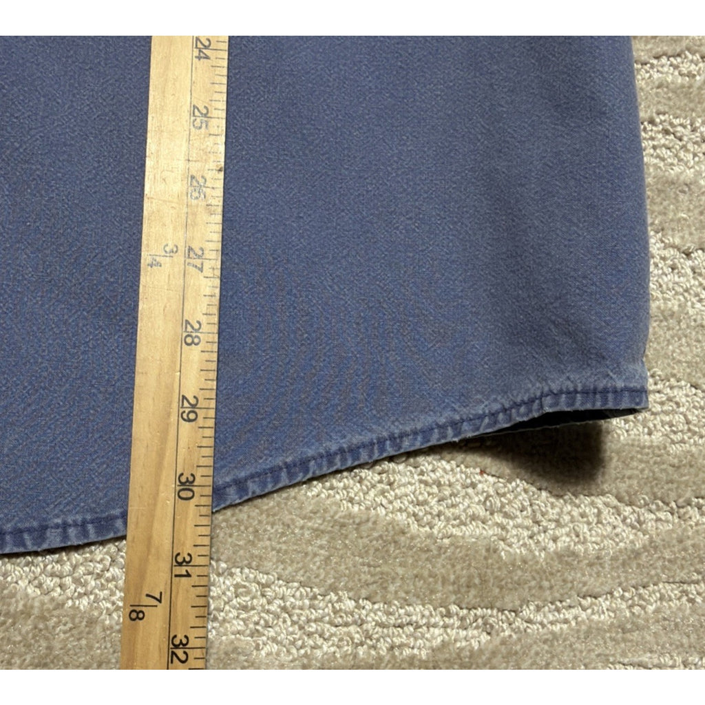 Vtg 90s LL Bean Men L Shirt Blue Sunwashed Fade Canvas Button Up Made Canada