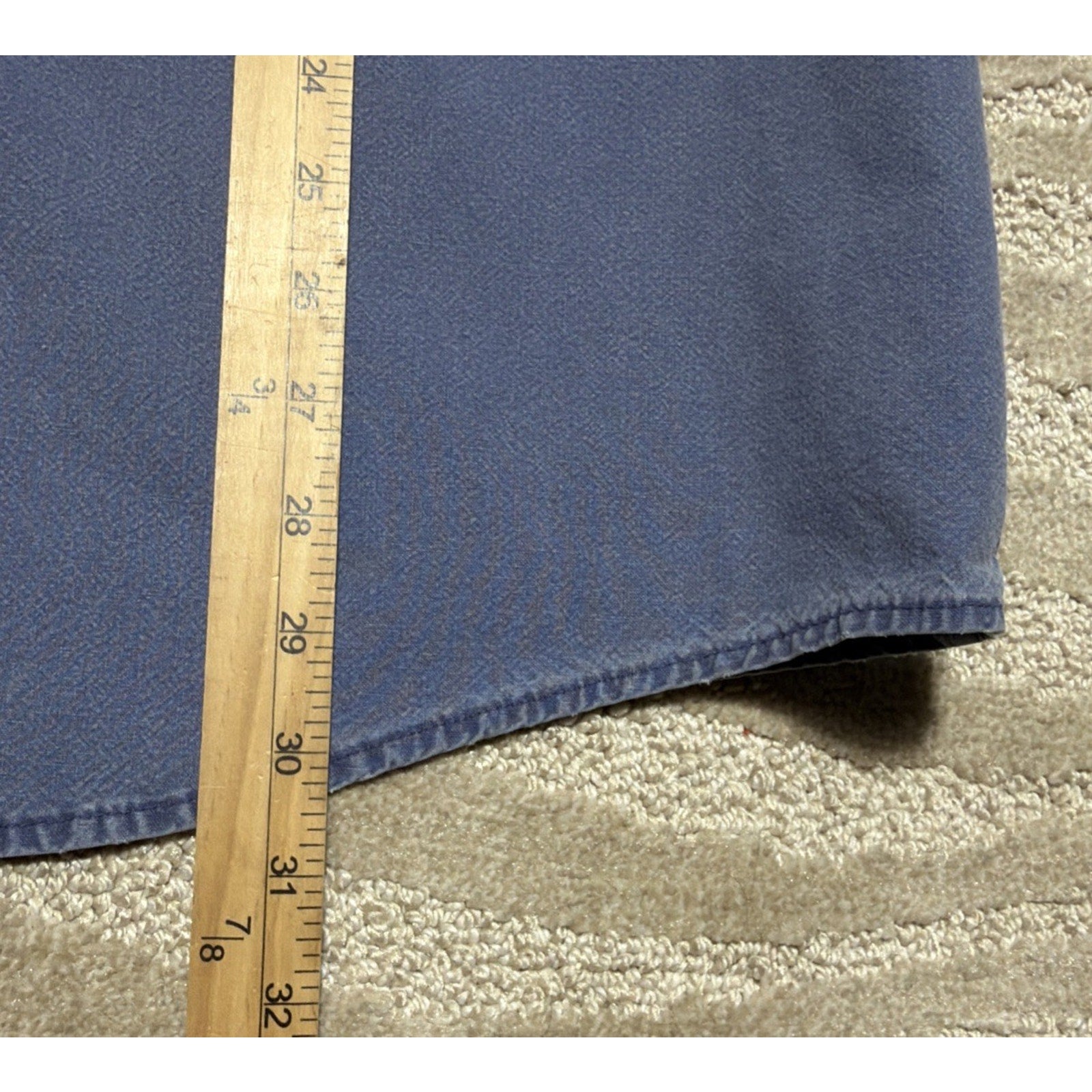 Vtg 90s LL Bean Men L Shirt Blue Sunwashed Fade Canvas Button Up Made Canada