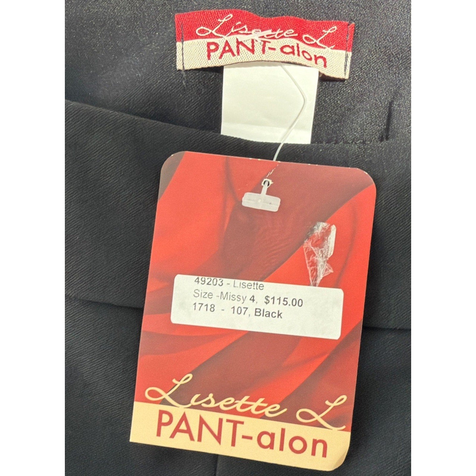 Lisette Plant-Alon Pants Women's 4 Black Straight Leg Stretch Trousers New