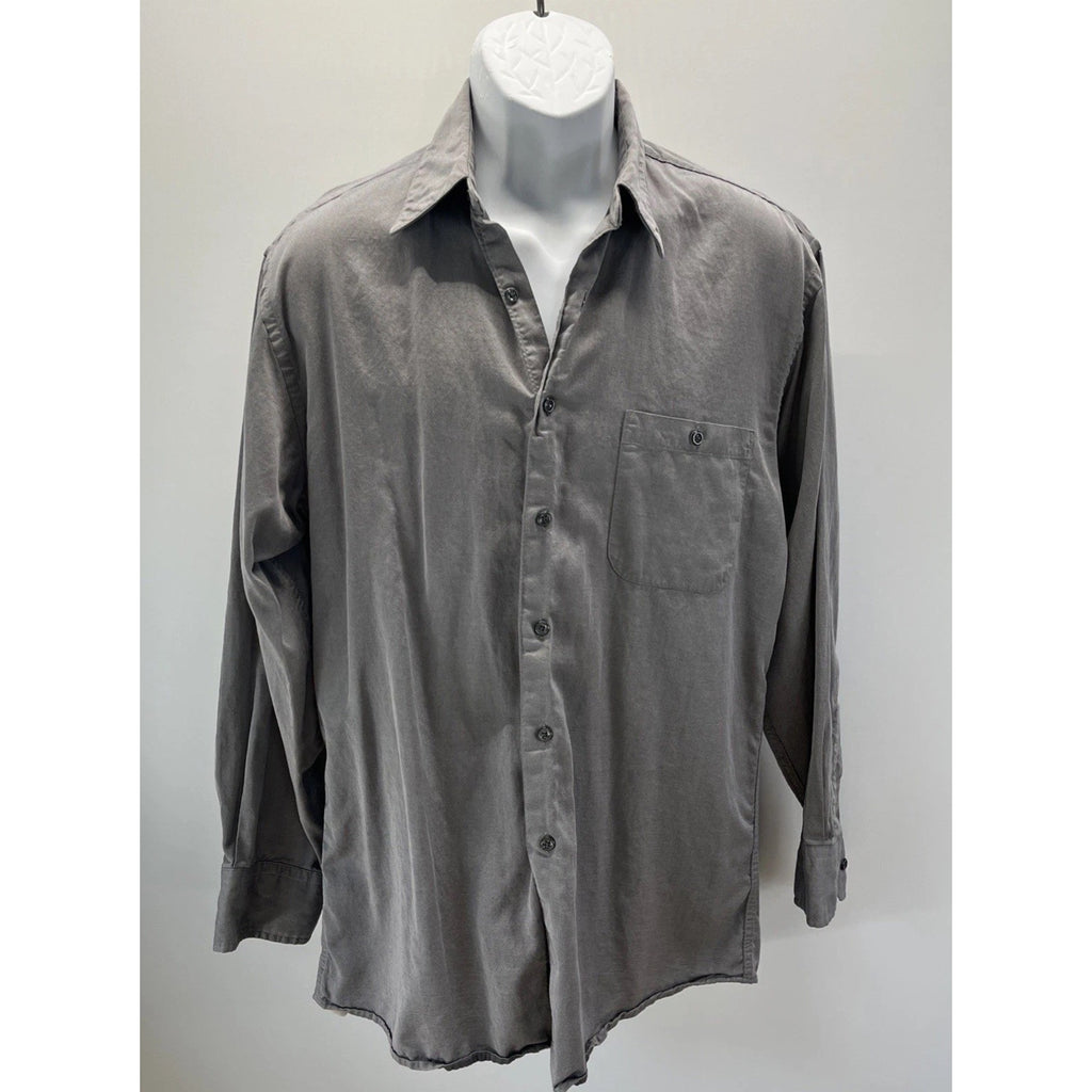 J. Ferrar Mens Gray Ls Button Down Shirt Size 15.5