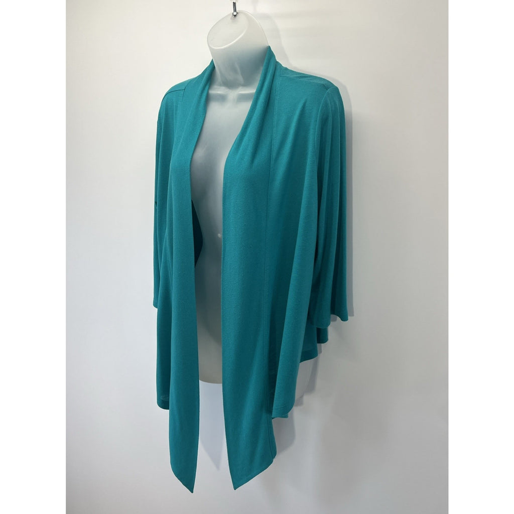 WORTHINGTON - Women's XL Beautiful Blue Teal Knit Open Front Cardigan