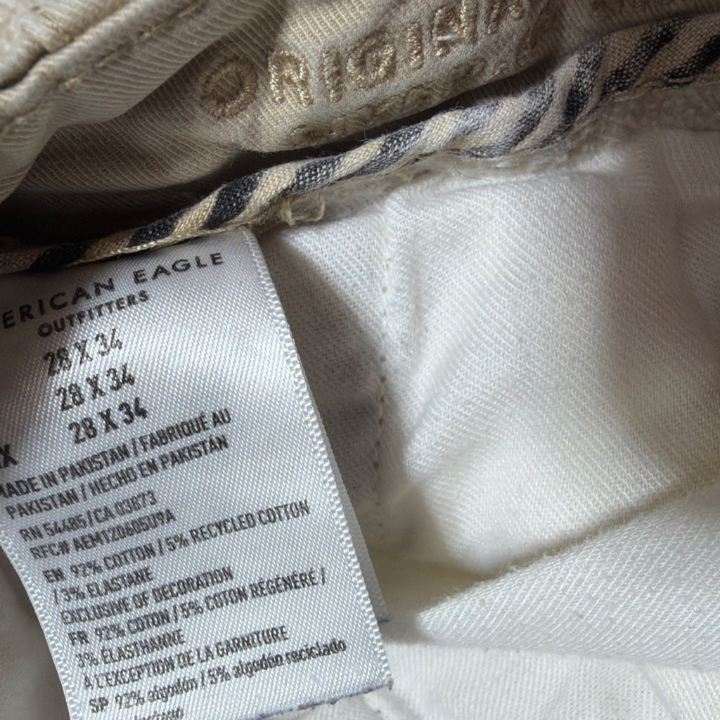 American Eagle Flex Original Straight Chino Pants Mens 28x30 Khaki Stretch
