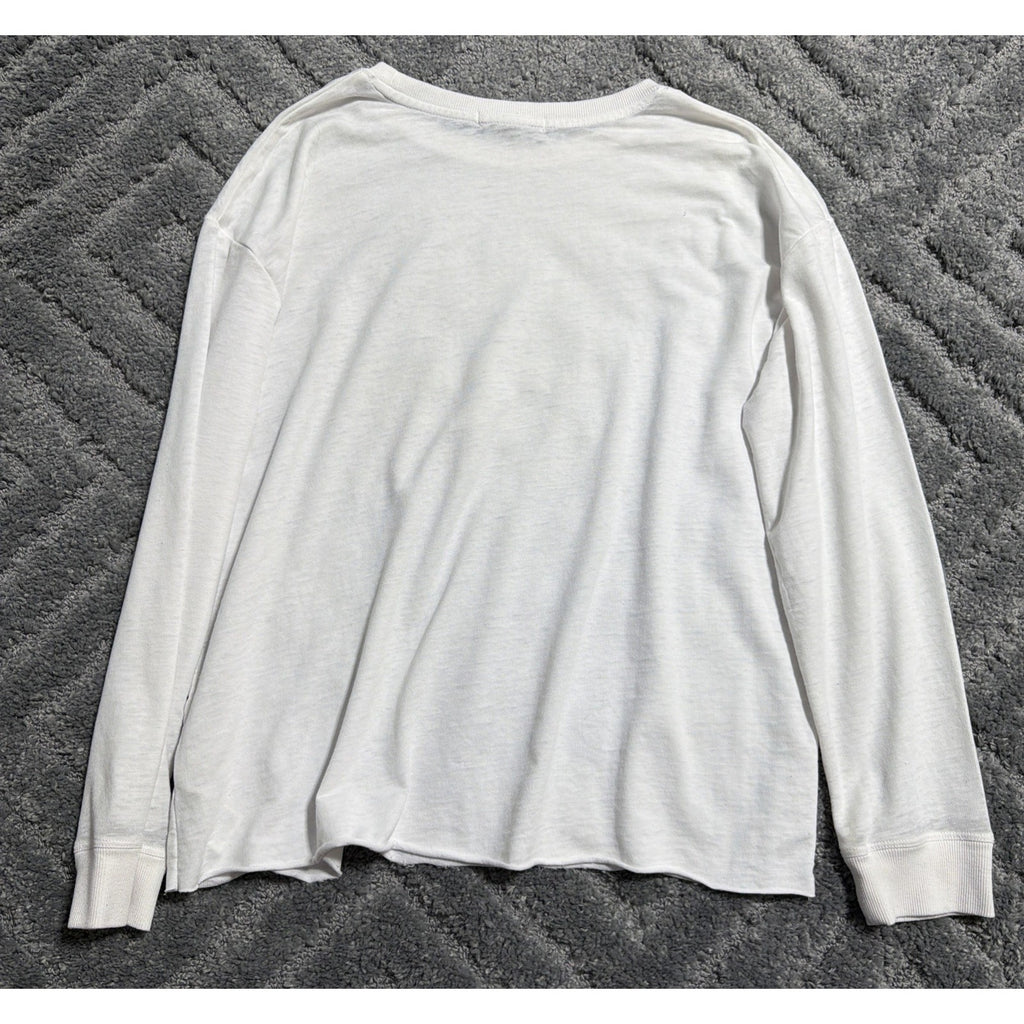 C&C California American Flag Star Long Sleeve Knit Top White Size Large