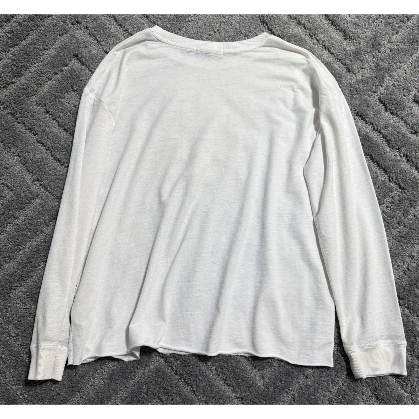 C&C California American Flag Star Long Sleeve Knit Top White Size Large