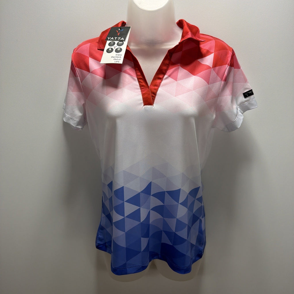 Yatta Golf Womens M US Open Golf Polo Shirt Performance Moisture Wicking Top NWT