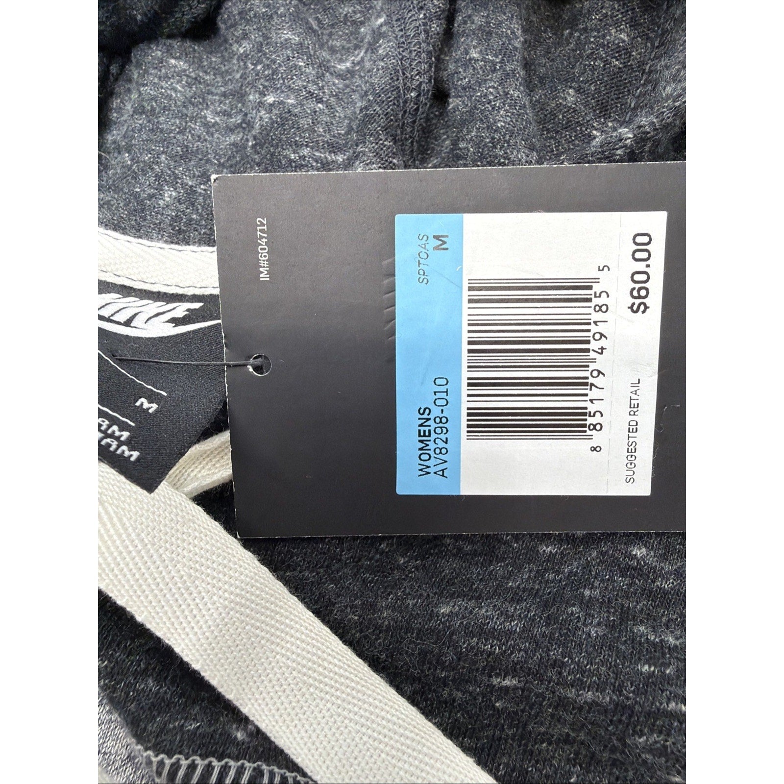 Nike Women's Sportswear Gym Pullover Hoodie Gray/Black/White Medium New