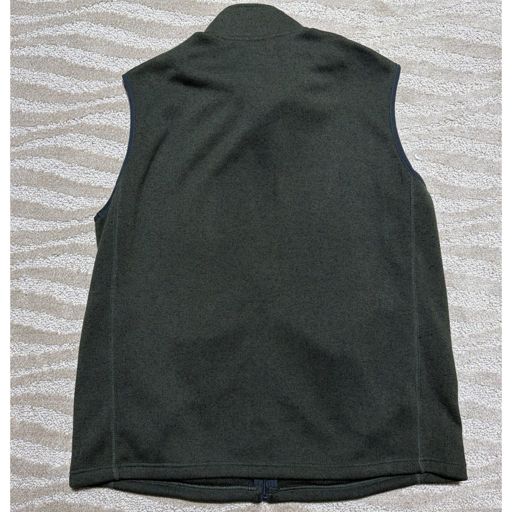 Eddie Bauer Vest Mens XL Green Fleece Full Zip Pockets Hiking Outdoor Layering