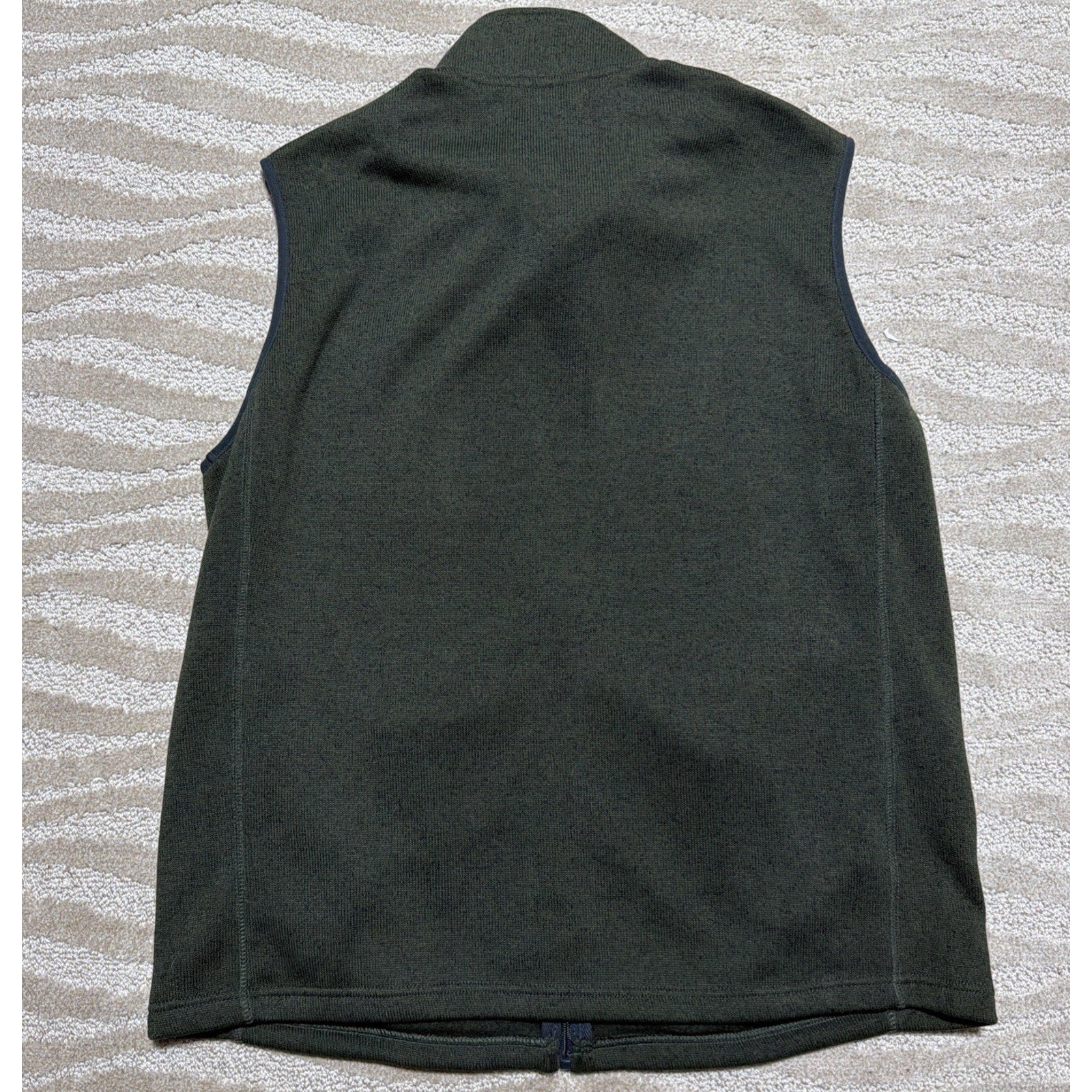 Eddie Bauer Vest Mens XL Green Fleece Full Zip Pockets Hiking Outdoor Layering
