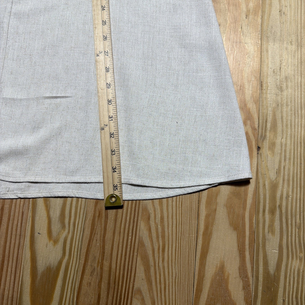 Altar'd State Linen Blend Midi Skirt Size Med Natural Oatmeal Flowy Boho NWT
