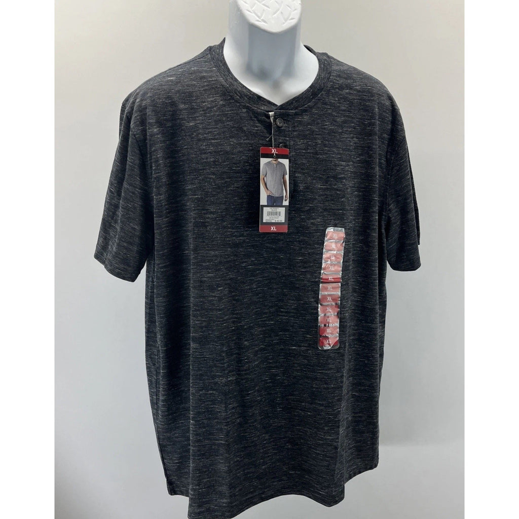 NWT LEE Premium Mens XL Black Comfort Henley T-Shirt