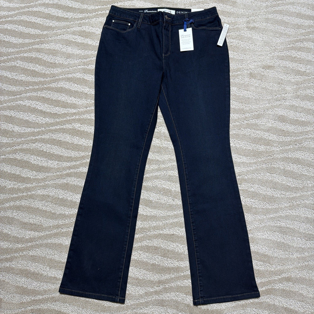 2019 Croft & Barrow Rinse Blue Stretch Jean Bootcut Premium Denim Jeans 14 NWT