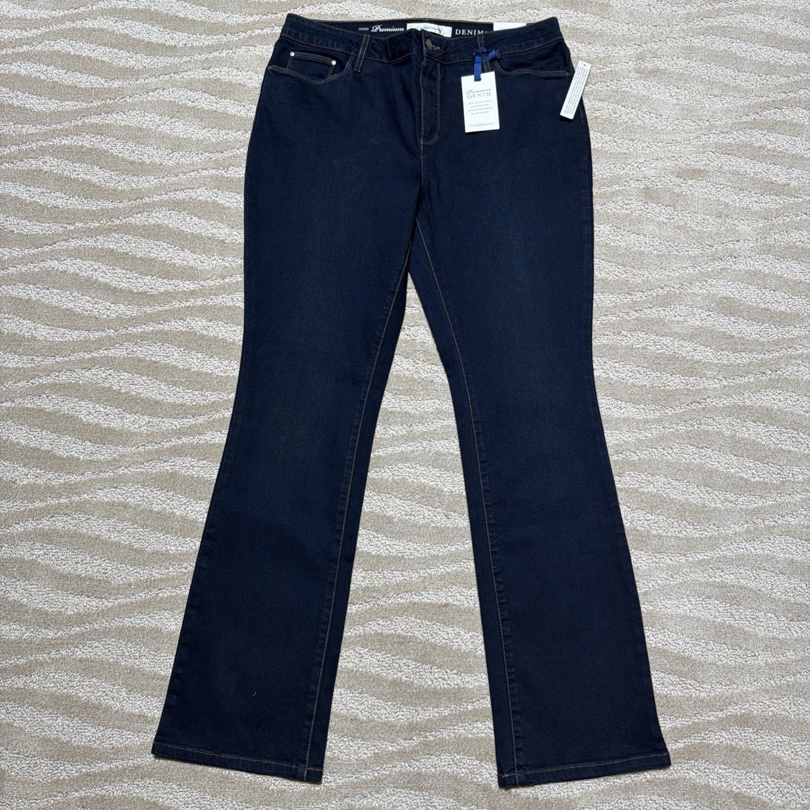 2019 Croft & Barrow Rinse Blue Stretch Jean Bootcut Premium Denim Jeans 14 NWT