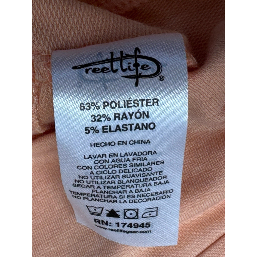 Reel Life Peach Pink Long Sleeve Pineapple Margarita Hoodie Sweater Women’s L