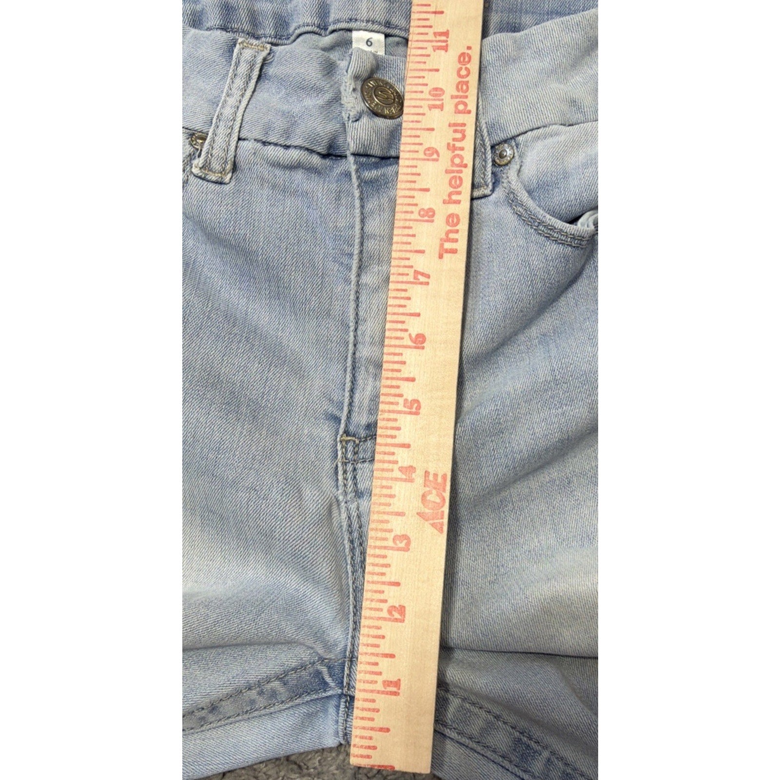 Seven 7 Jeans Womens 6 Blue Tummyless High Rise Skinny Distressed