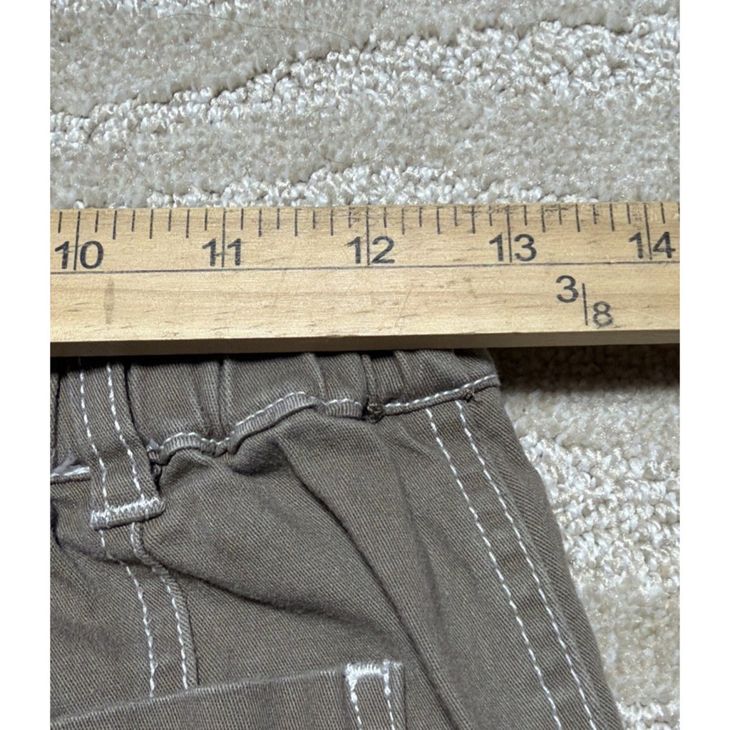 Rachel Paige Cargo Tan Sz M High Rise Elastic Waistband Wide Leg Casual Pants