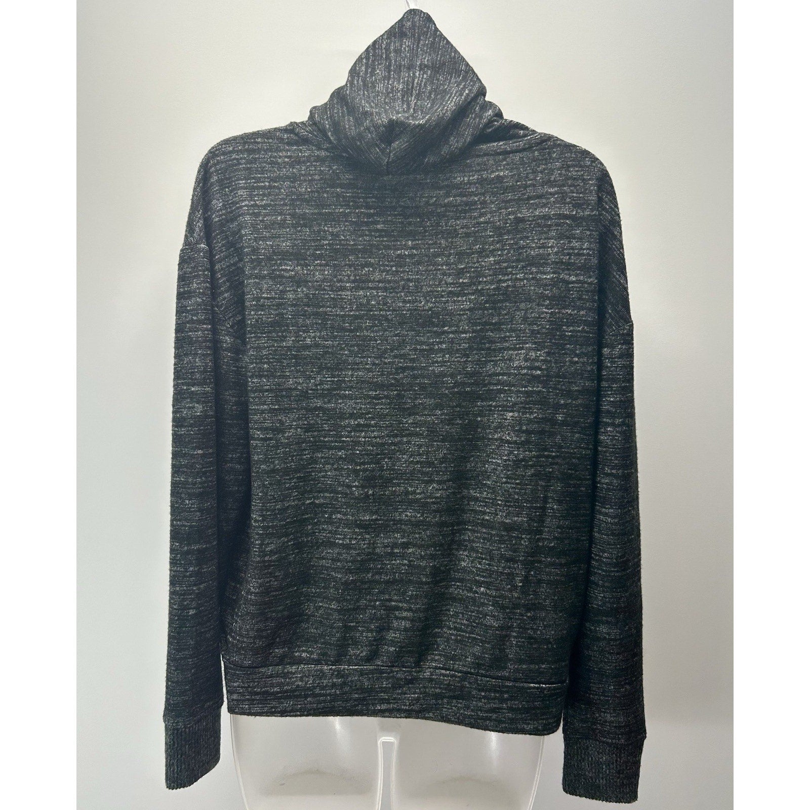 GAP Black-Gray Lightweight Hoodie Crewneck Long-Slv Stretchy Small New With Tags