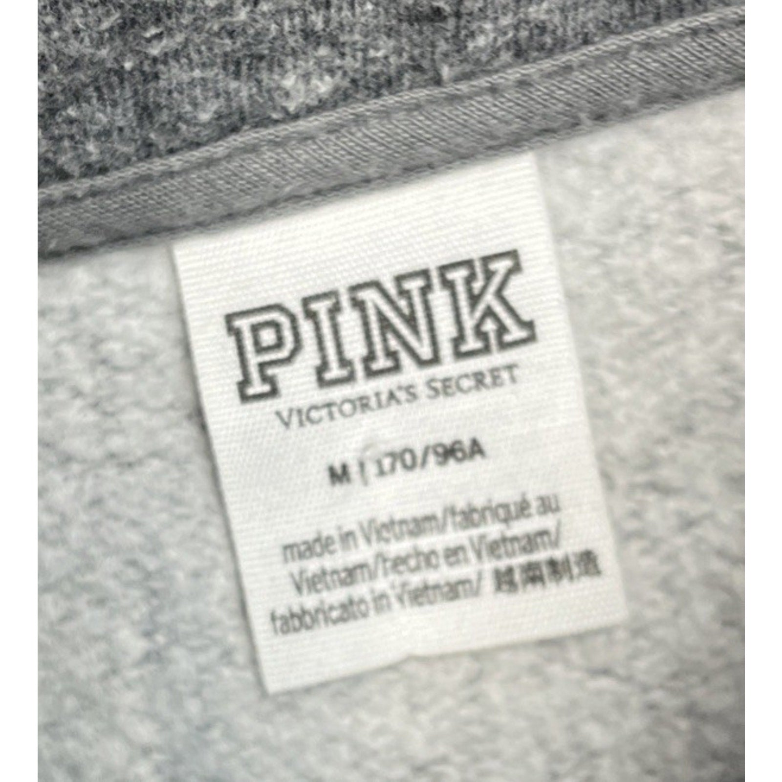 PINK Grey 1/4 Zip sweatshirt victorias secret medium