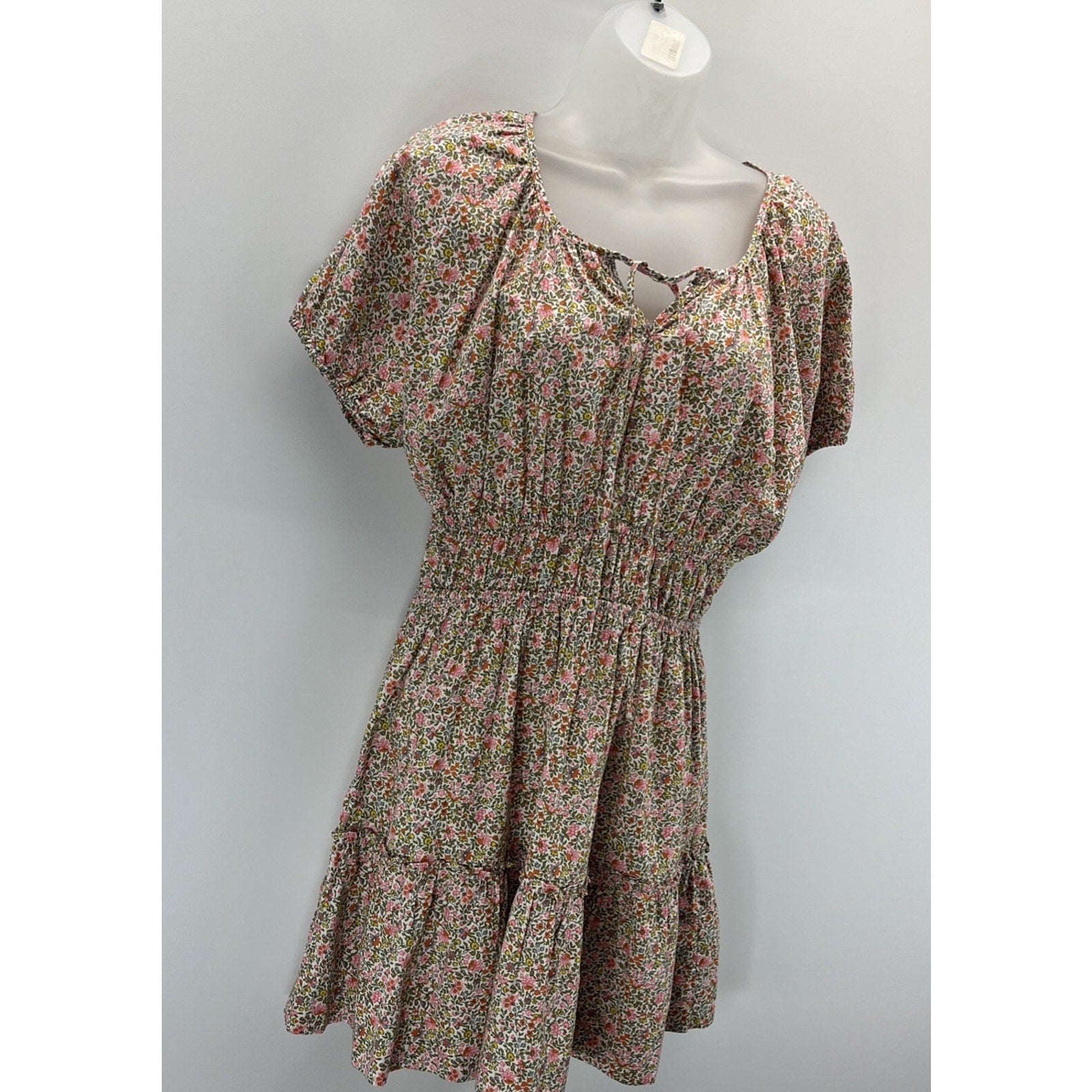 J.Crew Cinched-waist Puff-sleeve Smocked Cottagecore Peasant Dress Sz S Floral