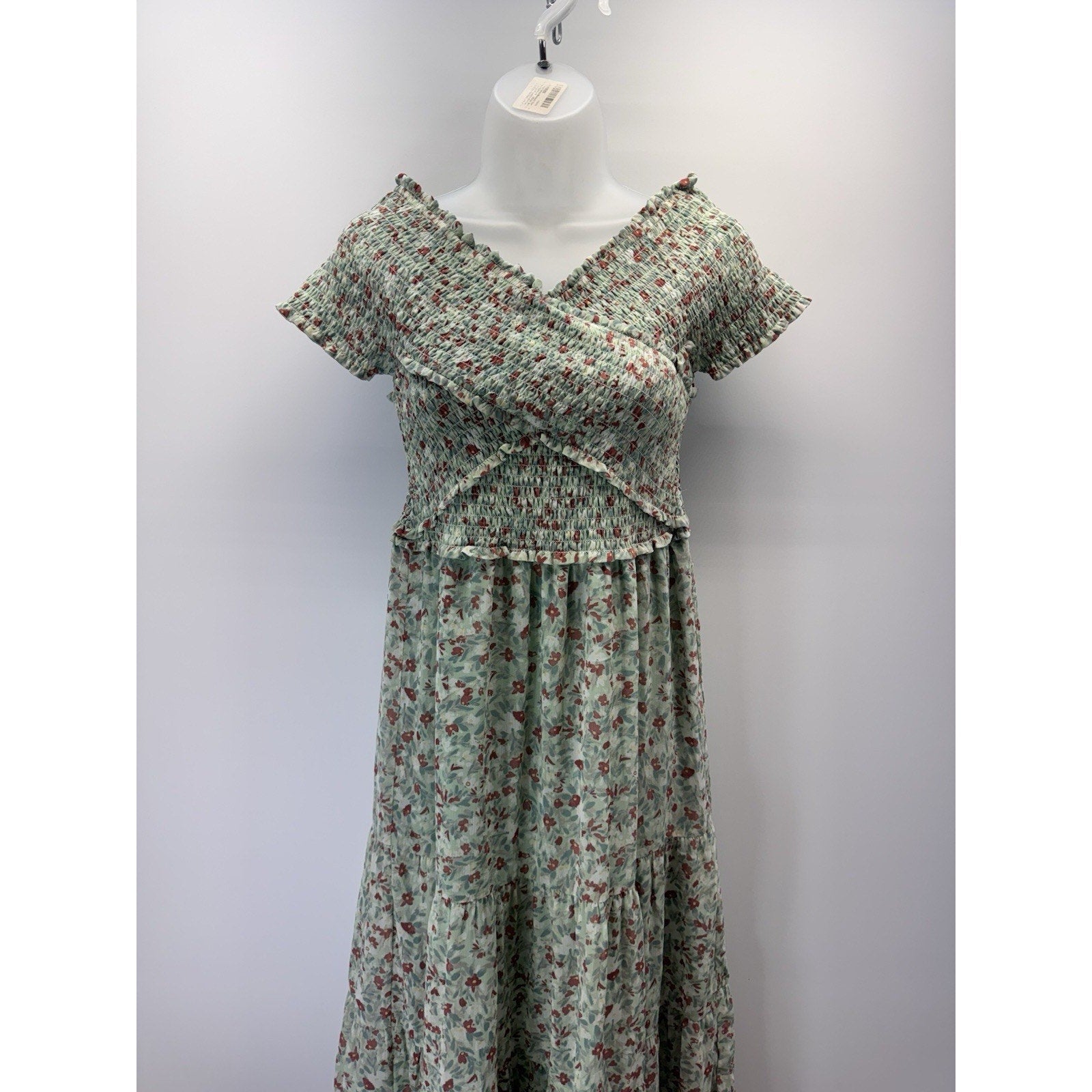 BB DAKOTA Joie De Vivre Midi Dress Steve Madden Small Floral Smocked Tiered