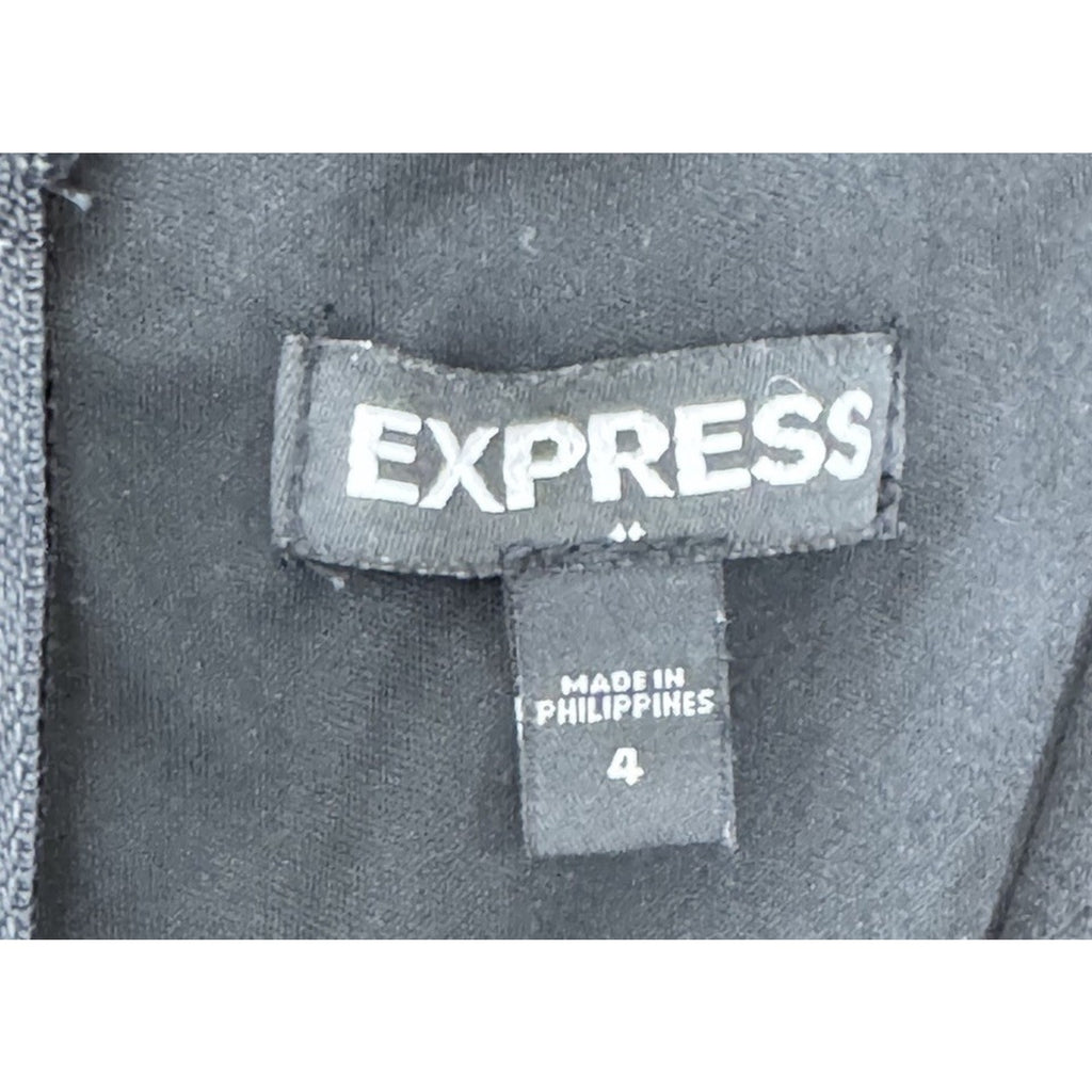 Express Black Lined Short Dress Zip Back Cut Out Cold Shoulder Size 4