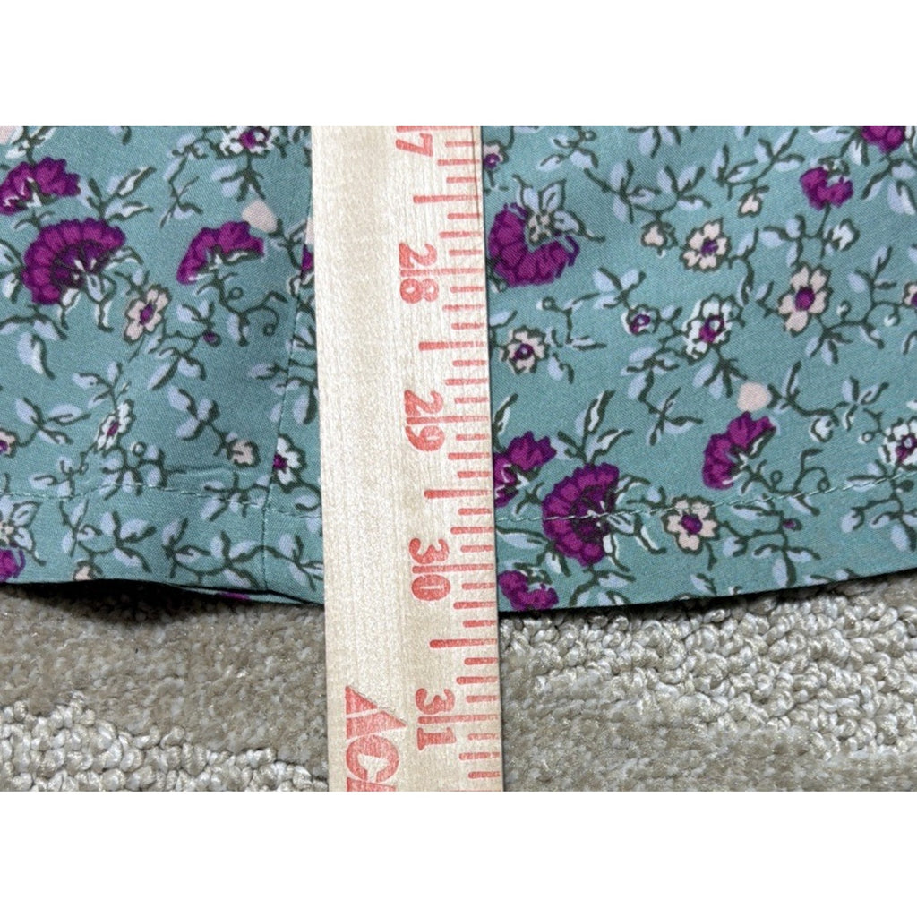 Gap Women’s Size 2 Green Purple Pink Floral Midi Skirt