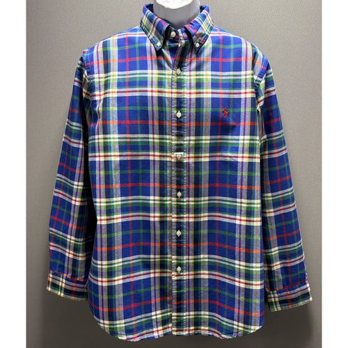 $125 Polo Ralph Lauren Colorful Plaid Oxford Button Down Shirt Mens Large NWT