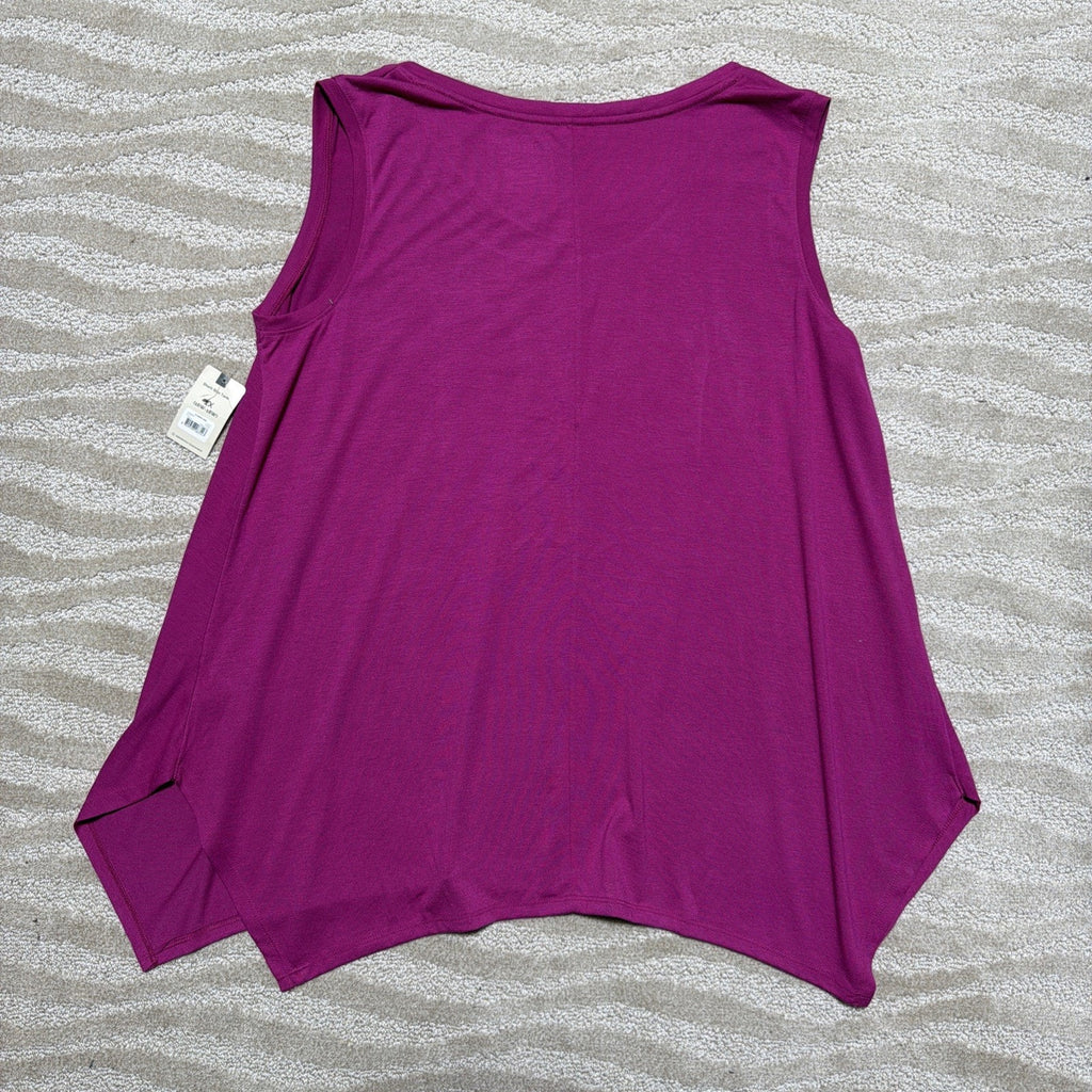 Terra & Sky Tank Top Womens 1X 16-18W Purple Pink Shark Bite Swing New