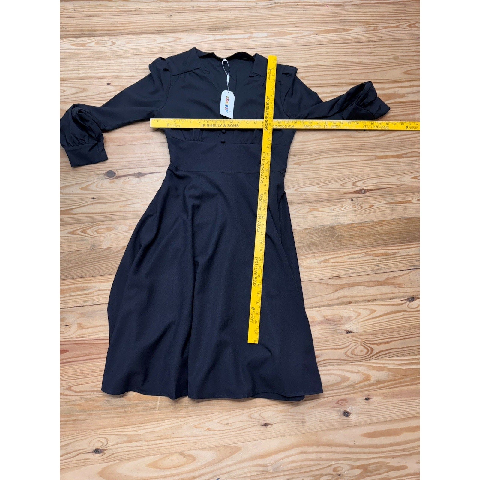 IDOPIP V-Neck Tea Dress in Black Size XL Fitted Dress NWT