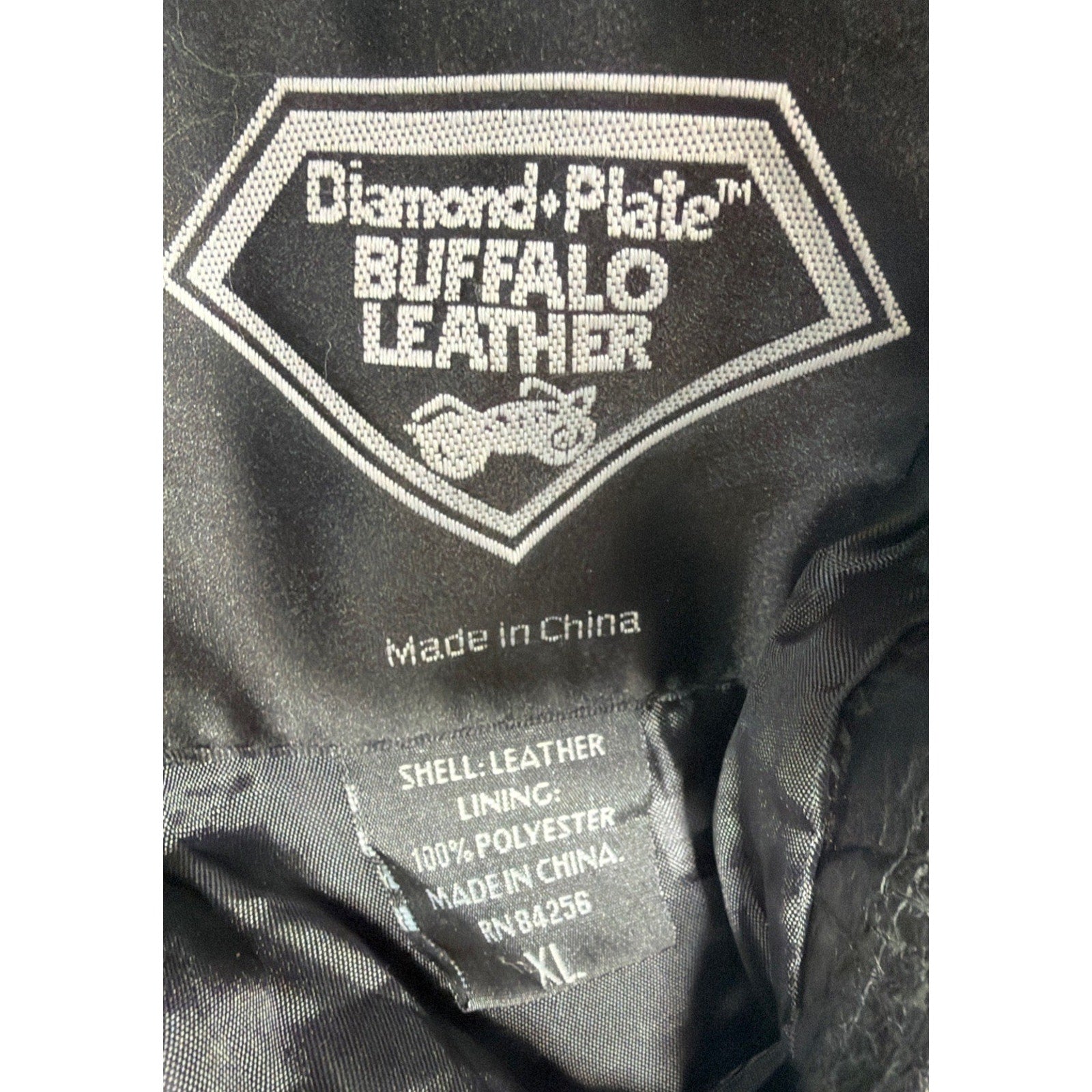 DIAMOND PLATE BUFFALO 100% LEATHER BIKER CHAPS - X LARGE