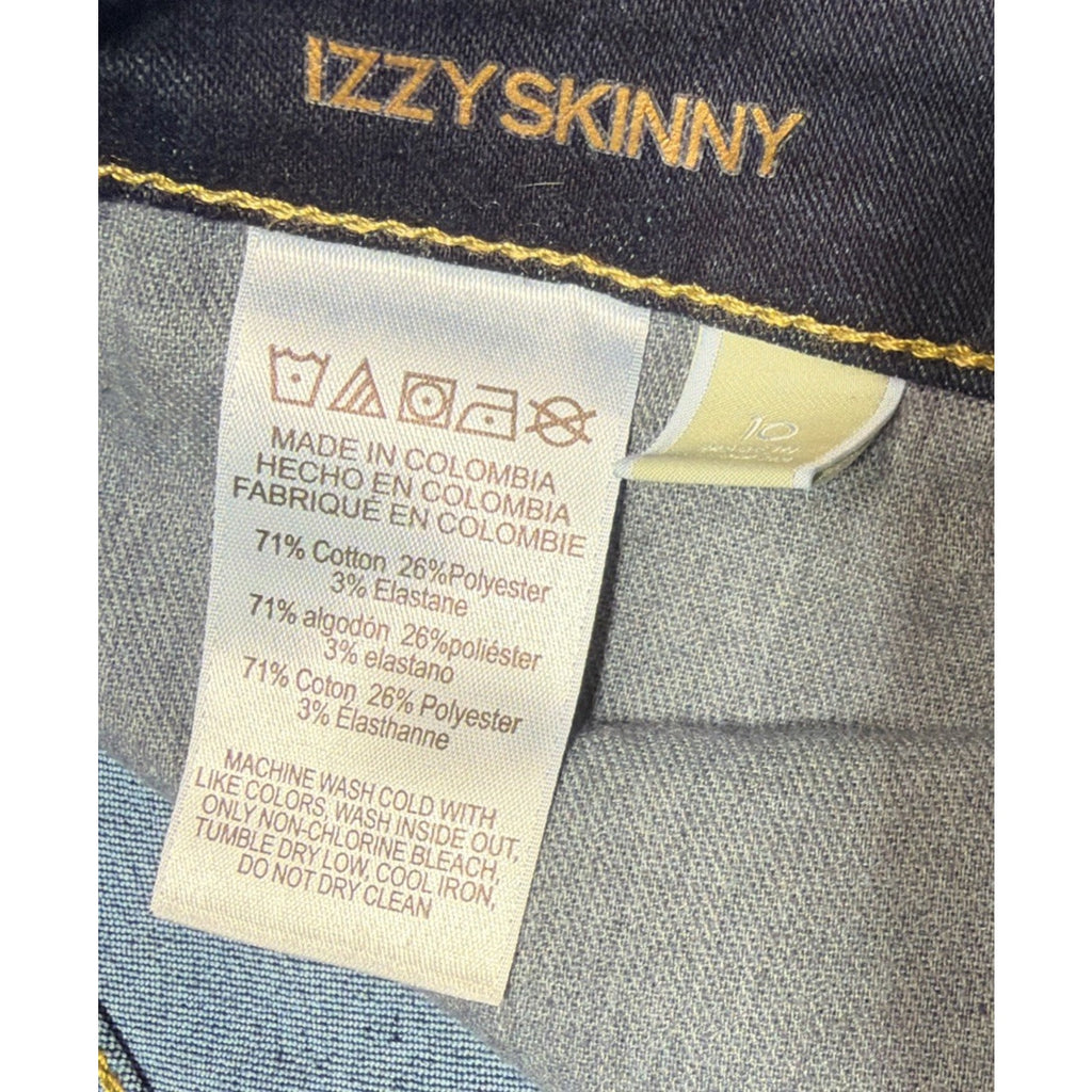 MK Michael Kors Izzy Skinny ANKLE Dark Rinse Logo Jeans Select Size 10 32x29