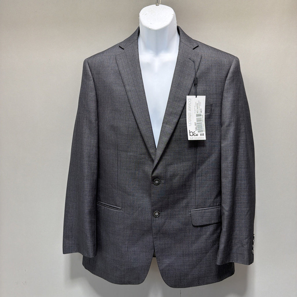 Bar iii Mens Slim Fit Sport Coat Gray Wrinkle Free Suit Jacket Blazer 40R NEW
