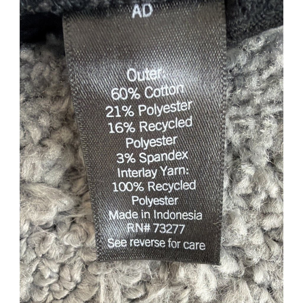 FLX Urban Commuter Waffle Knit Pullover Top Zip Pocket Black Size L