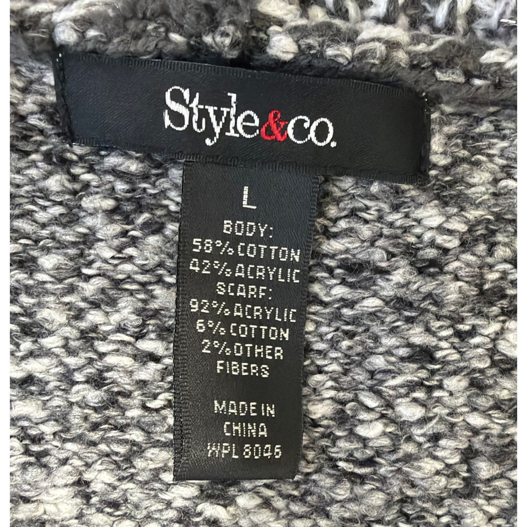Style & Co Sweater Women’s Short Sleeve Size Large Gray Cowl Neck NWT