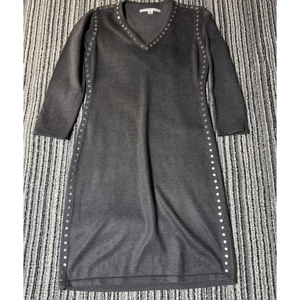 Marc New York-Andrew Marc Stud Trim Sweater Dress Size Small