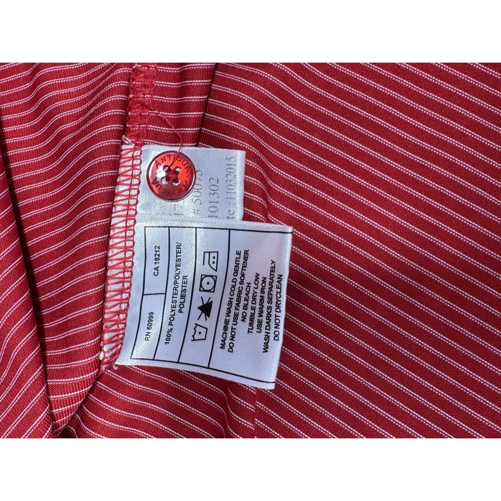 St. Louis Cardinals Antigua Red Striped Polo Shirt Men’s Size 3XL Spots Pictured