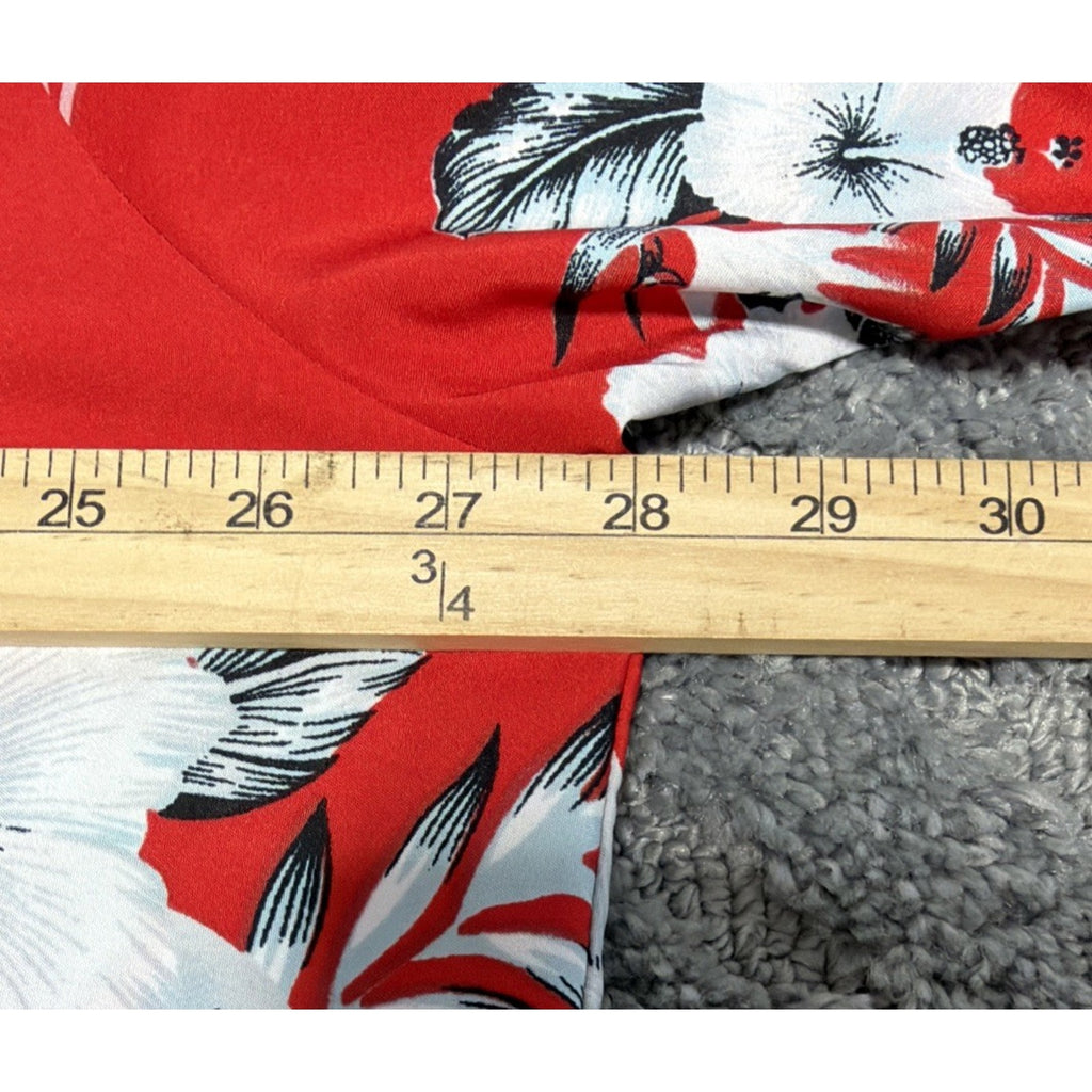 Men's Alvish Hawaiian Shirt Size 2XL Short Sleeve Button Down Red Polyester